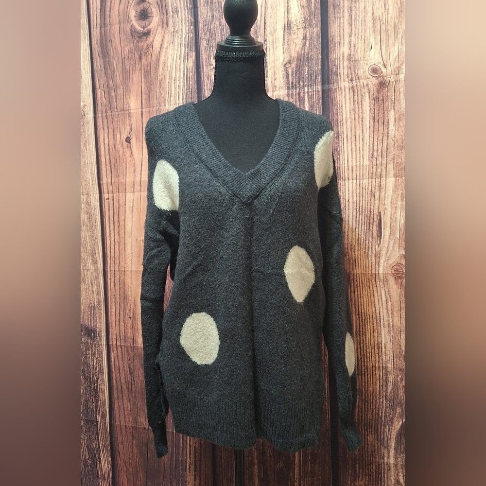 Madewell Wool Blend Womens V-neck Polka Dot Sweater Size Xs!